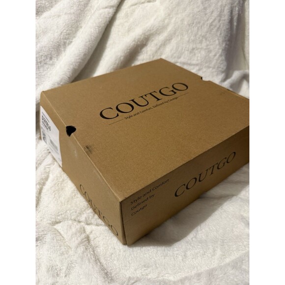 Coutgo Women's Square Toe Ankle Boots Leather Winter Shoes Khaki Size 9.5 NWB - Picture 8 of 16